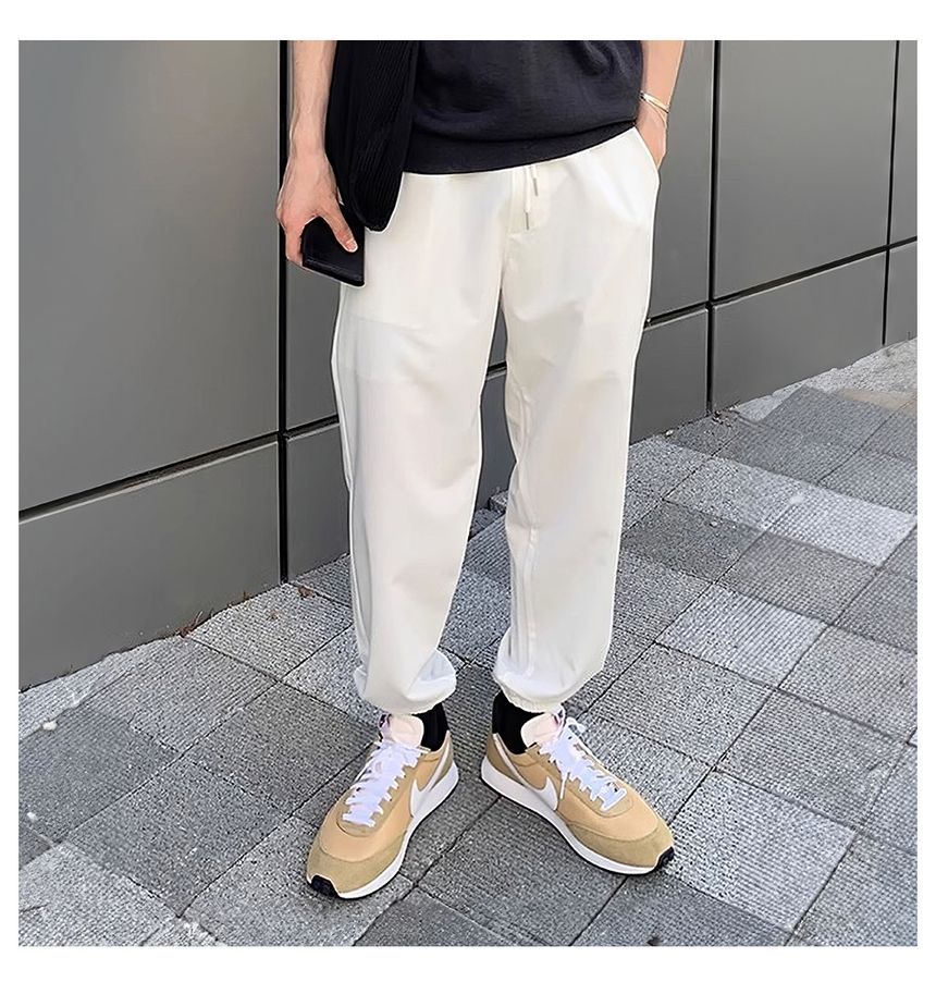 Okwano - Halfhoge, effen cropped harembroek