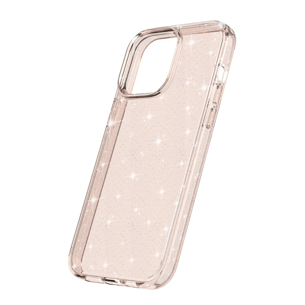 iPhone 15 Pro Max Hybrid Hardcase Schutzhülle im Glitzer Design - Gold / Transparent