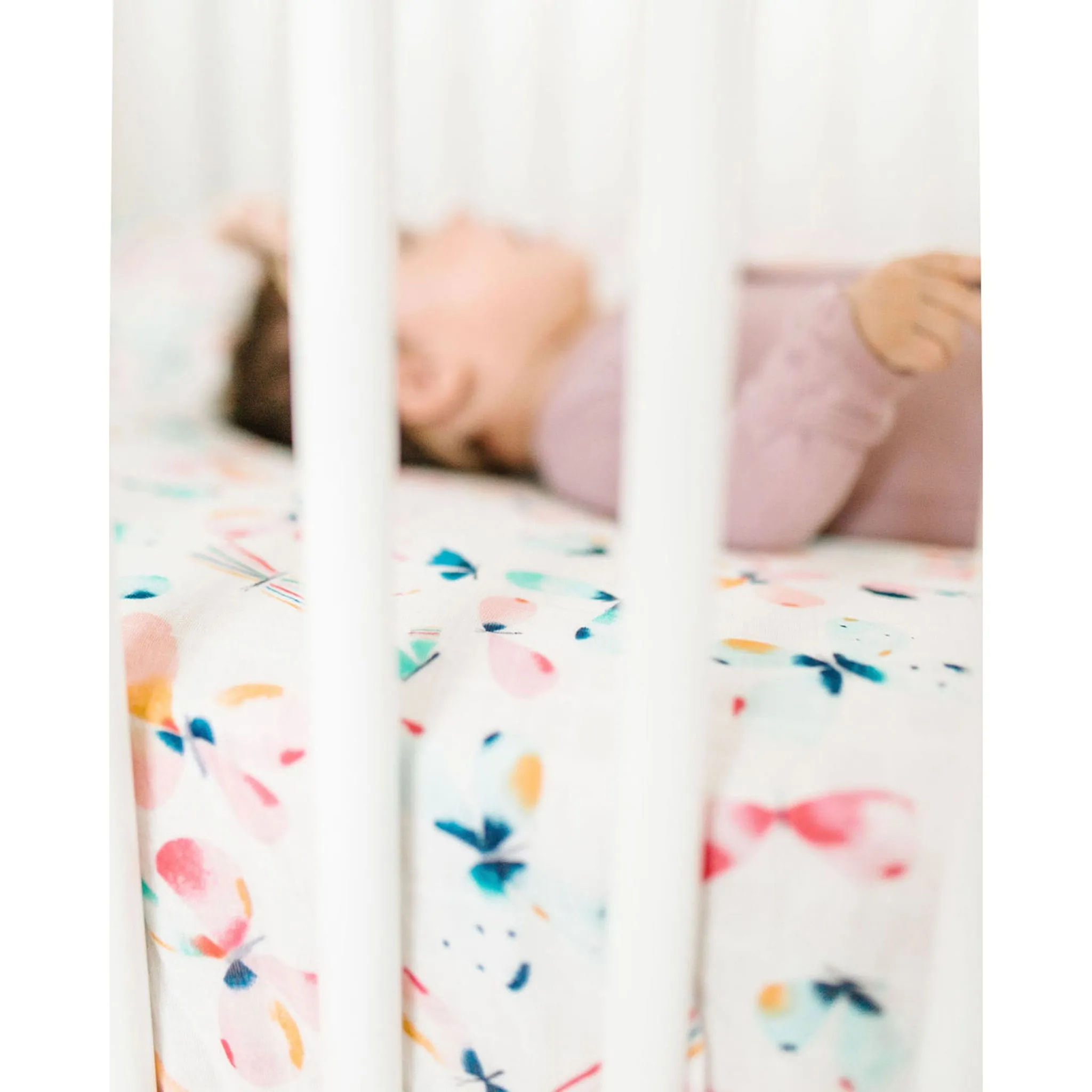 Loulou Lollipop Drap Contour pour Lit de Bébé - Mousseline Bambou Papillons