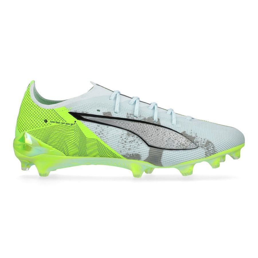 PUMA X Unisport Ultra 5 Ultimate FG Conquer your Mountain - Blanc/Vert/Argenté ÉDITION LIMITÉE