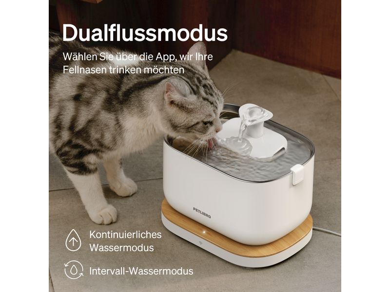 Petlibro Dockstream intelligenter Katzenbrunnen Weiss Intelligenter Trinkbrunnen mit App-Steuerung für Haustiere