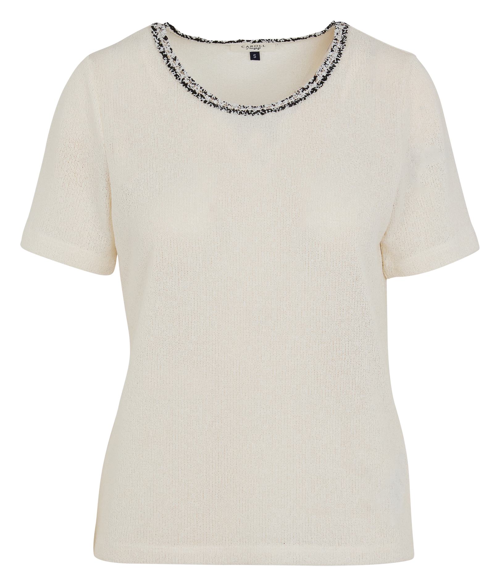 TAVRIL - Top col rond aspect tweed | Blanc