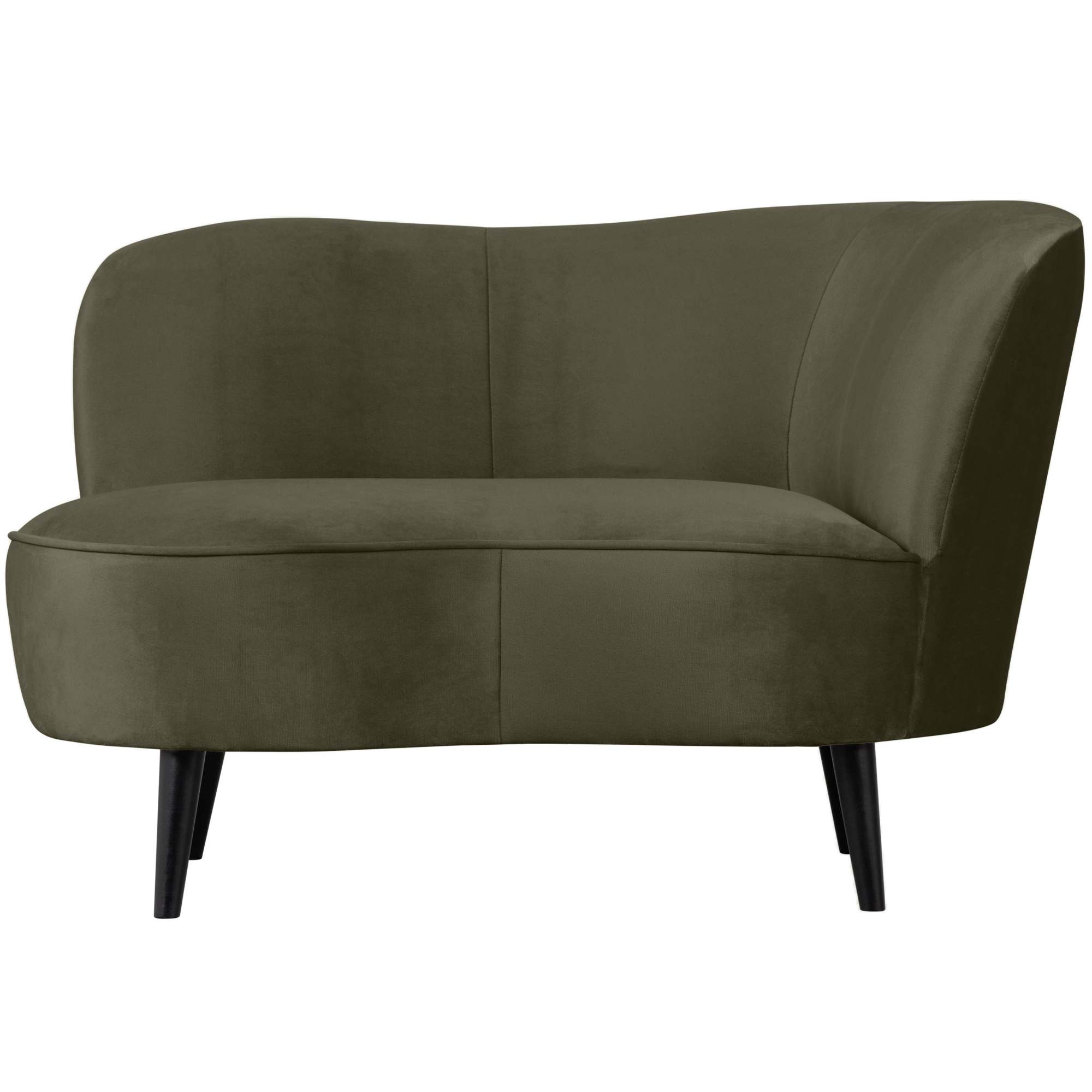 Lounge fauteuil Sara Sara Lounge Fauteuil Rechts - Fluweel - Warm groen