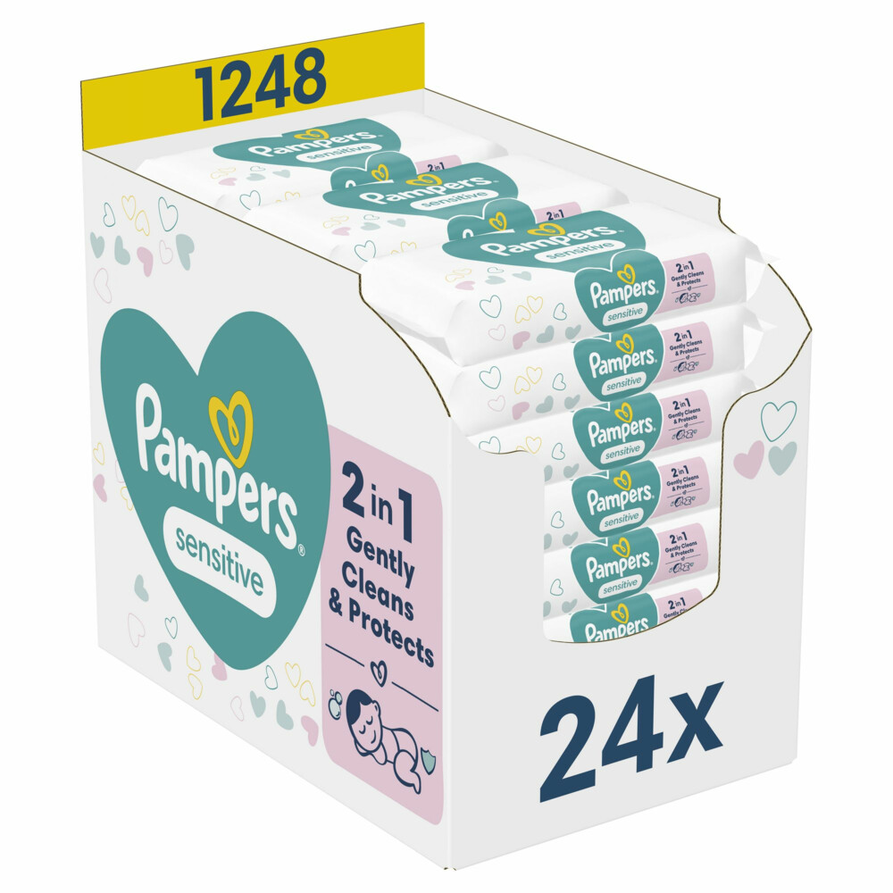 Pampers Billendoekjes Sensitive Navulpak24x52 = 1248 stuks