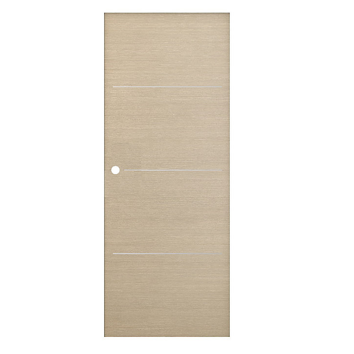 Porte coulissante Triaconta bois naturel H.204 x l.73 cm