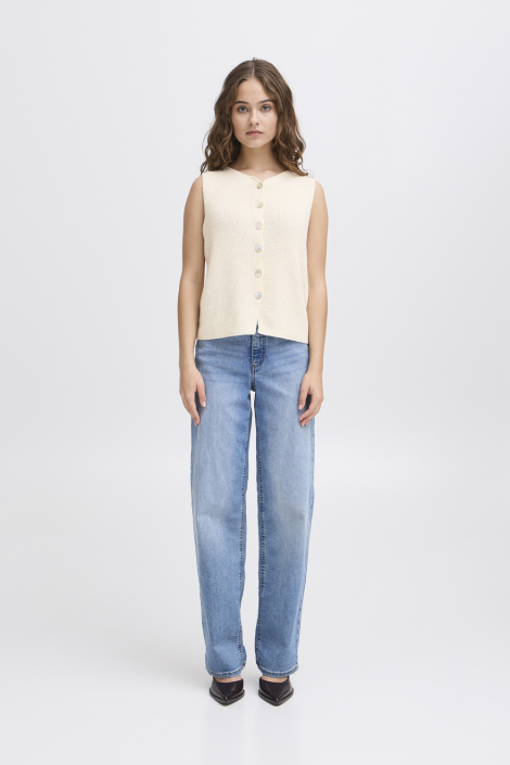 Ichi beige dames gilet