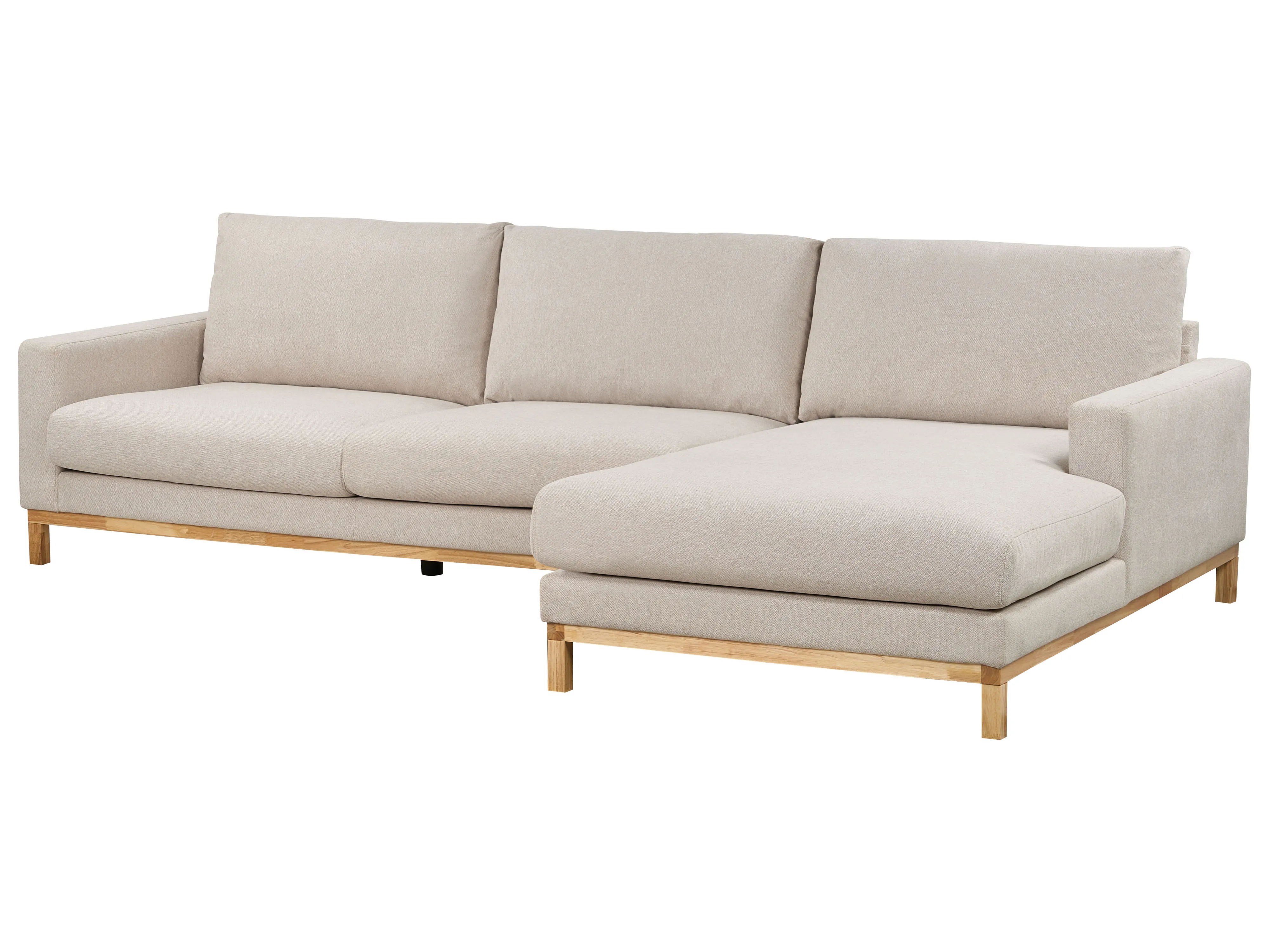 Hoekbank 4-zits SIGGARD Stof Beige linkszijdig