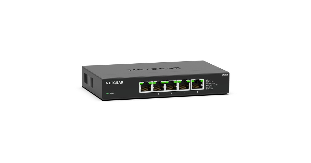 NetgearMS305 5-poorts Multi-Gigabit 2.5G Ethernet Unmanaged switch  (Zwart)