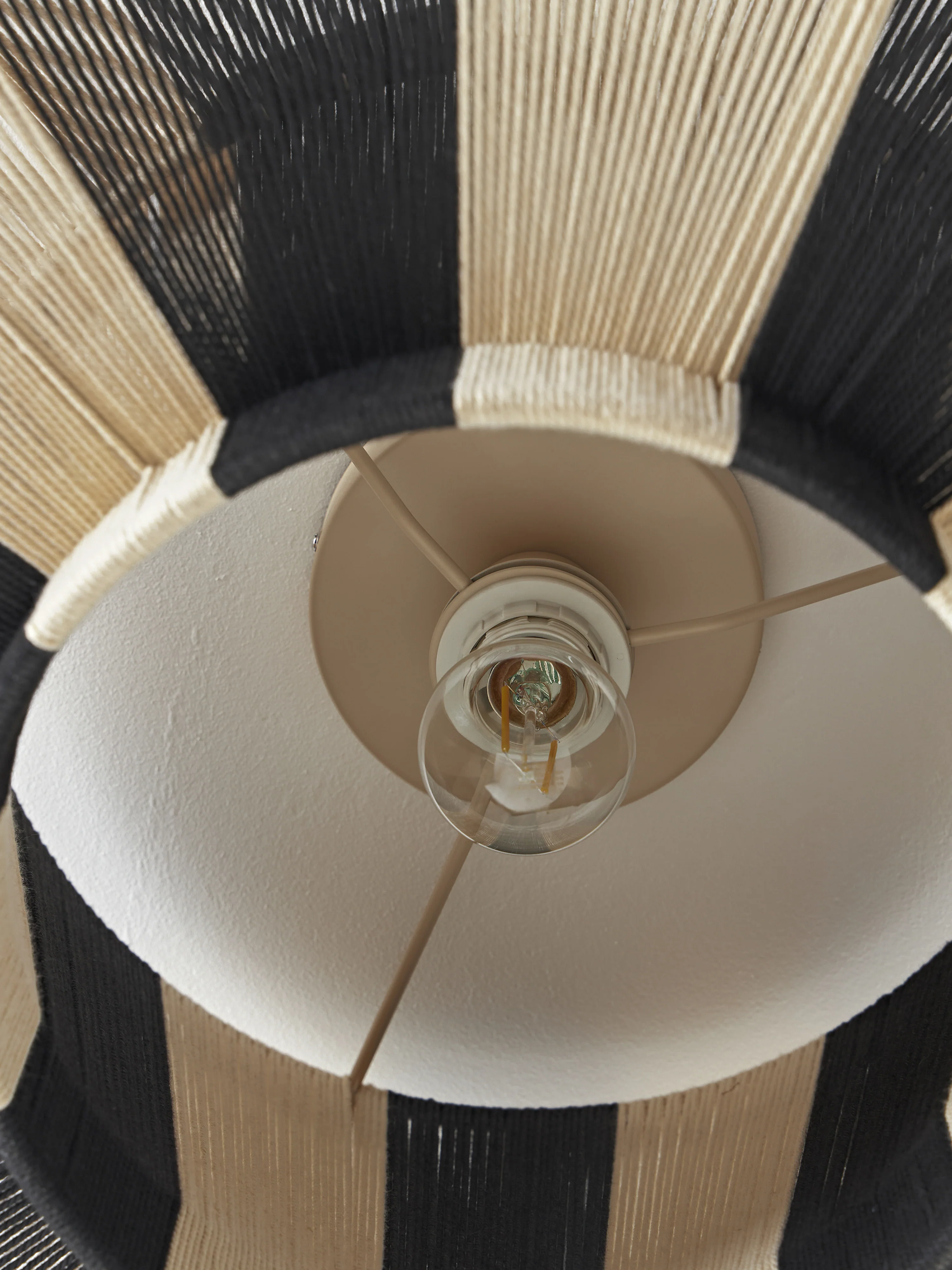 Plafondlamp Lace van linnen draad