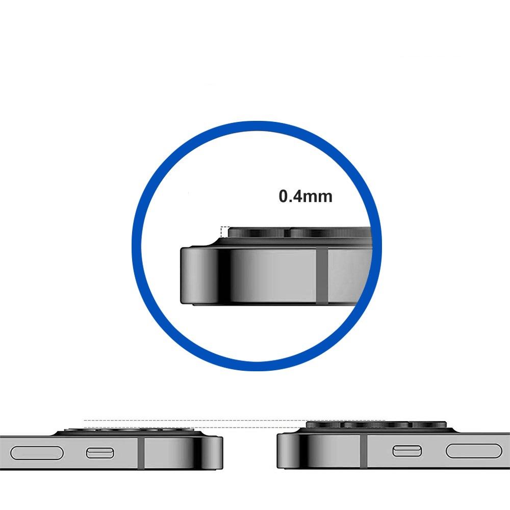iPhone 15 Pro / iPhone 15 Pro Max Kameraschutz Objektiv Ring Protector Abdeckung - Grau