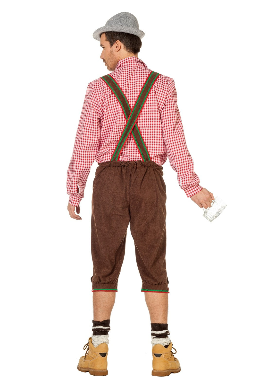 Bruine Lederhose Heren Lang