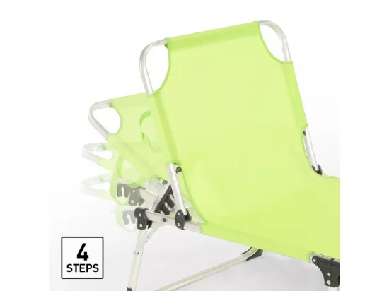 Chaise longue pliante en aluminium pour la plage San Vito Lo Capo