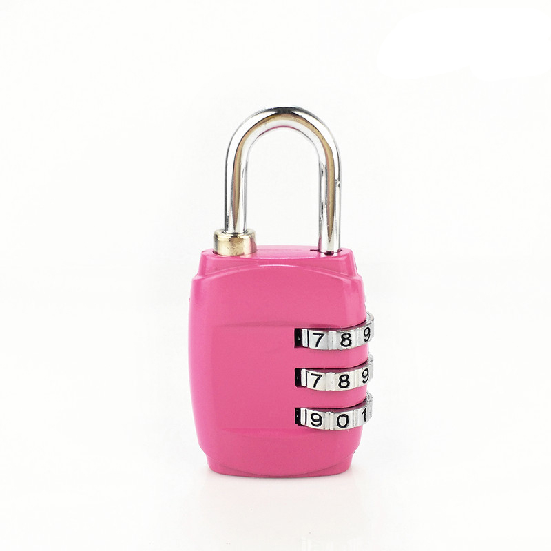 (5er Set) 6cm Reise Gepäck Koffer Zahlenschloss 3-Stelliges Vorhängeschloss - Schwarz / Grau / Pink / Grün / Blau