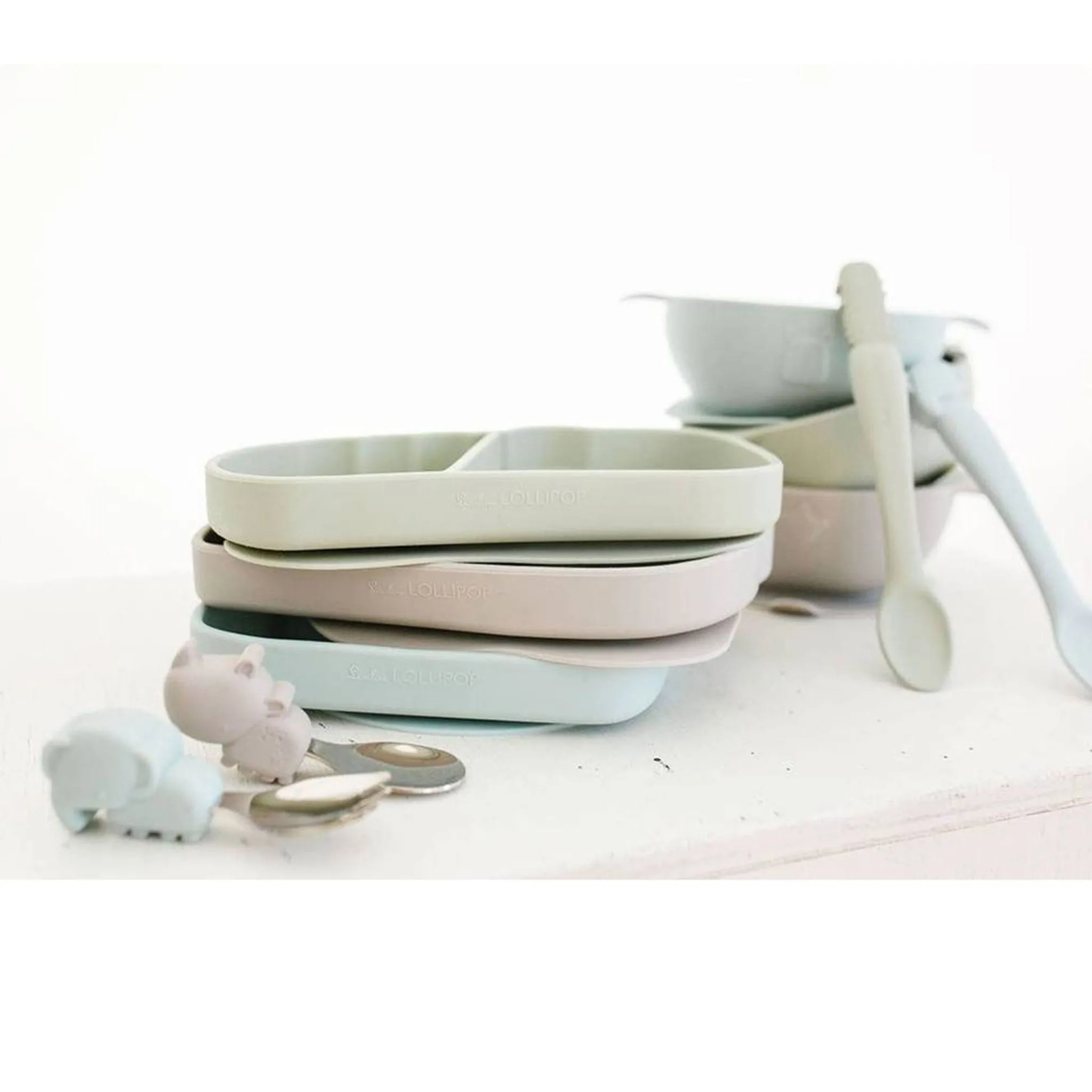 Loulou Lollipop Assiette en Silicone - Éléphant