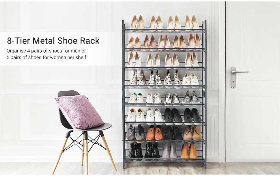 Schuhregal 92.2 x 163.5 cm, GrauSchuhgestell