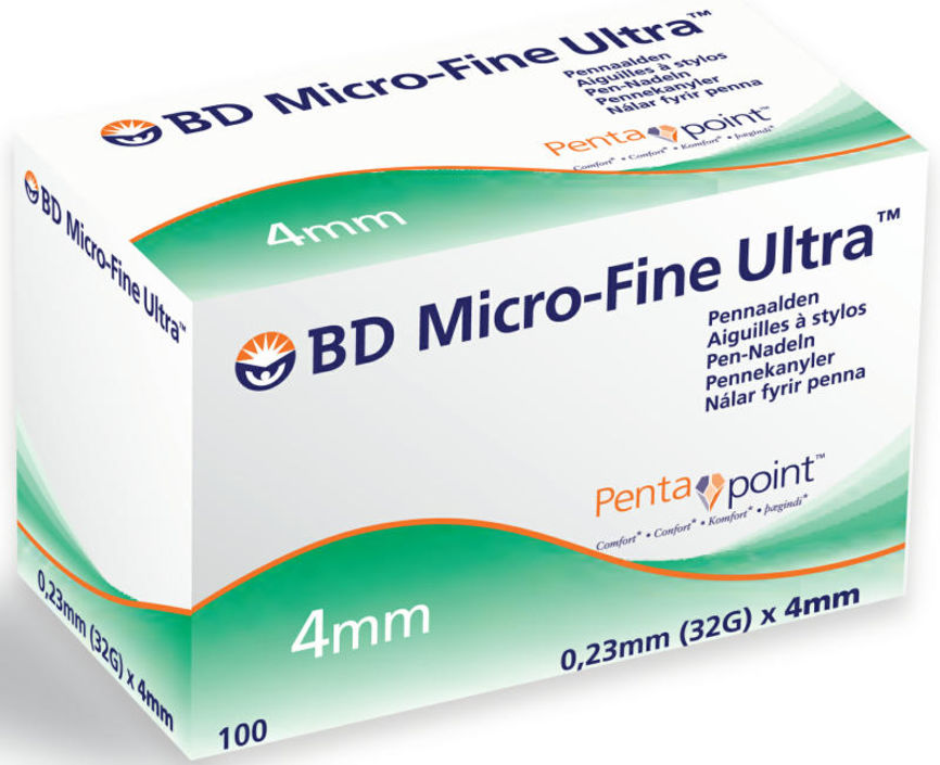 BD Micro-Fine Ultra 4mm pennekanyle 32G 100 stk