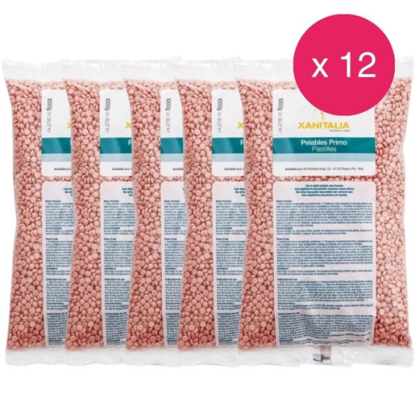 Pack 12 cires Pelables Roses Pastilles Xanitalia 1kg