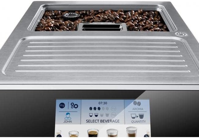 De'Longhi PrimaDonna Elite ECAM 656.75.MS Kaffeevollautomat mit 4,3 Zoll Farbdisplay automatischer Milchschaum 2 Tassen Funktion 1350W großer 2 L Wassertank Coffee Link App silber
