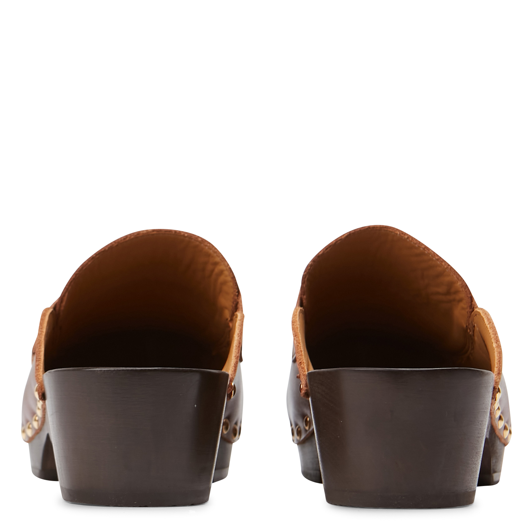 YOOCKI - Sabots mocassins à clous en cuir | Marron