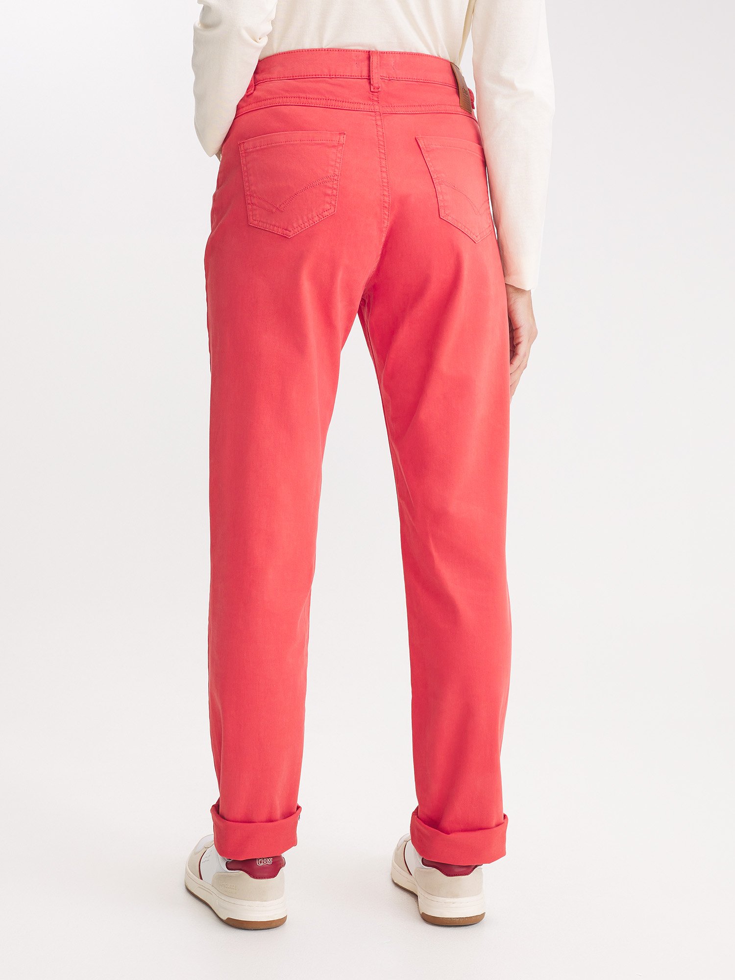 Pantalon Femme Coton Stretch Ceinture Elastique Rose