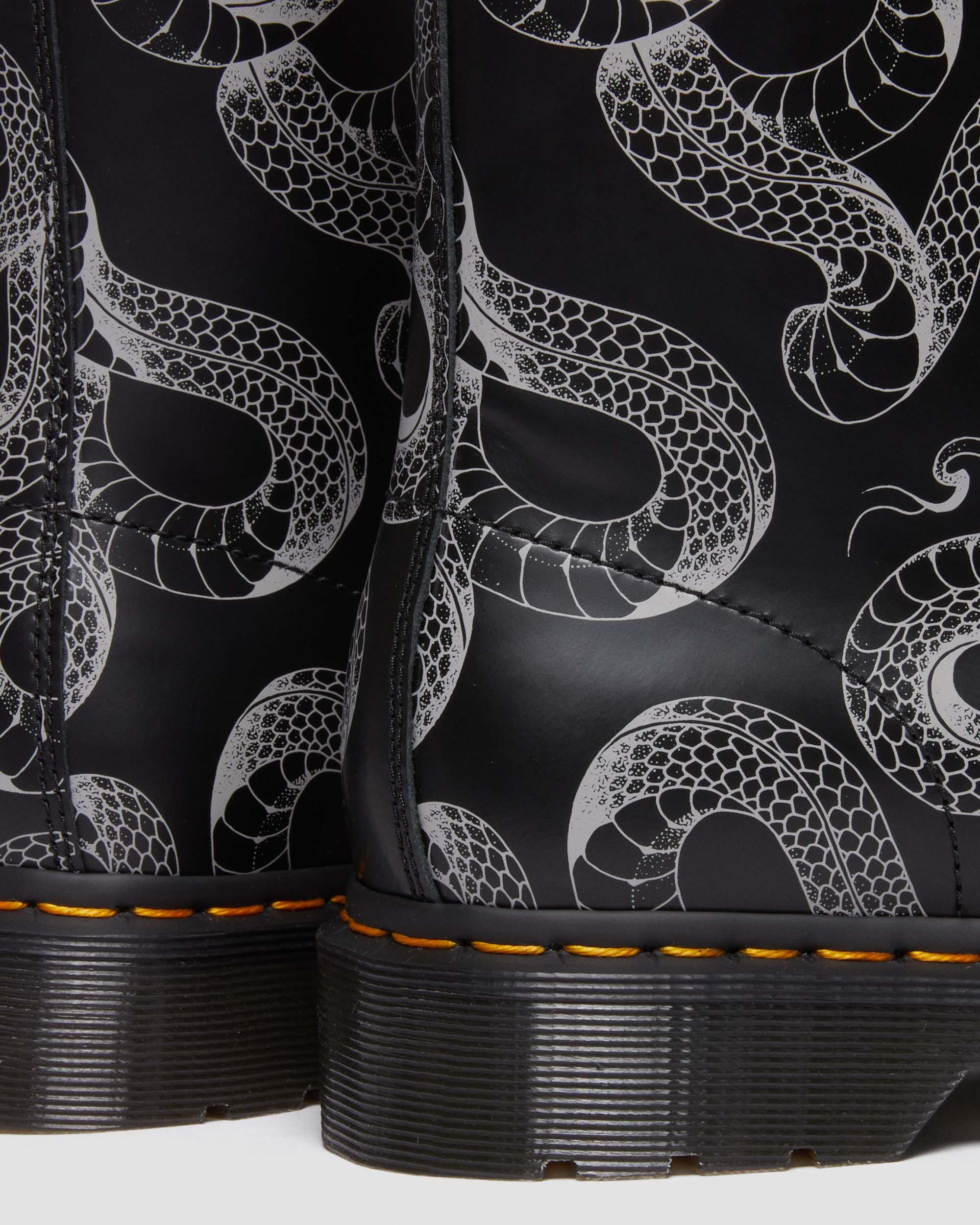 1460 Serpent Print Leather Lace Up Boots