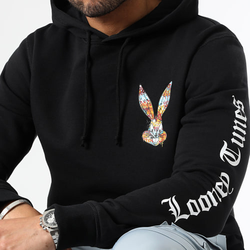 Sweat Capuche Sleeves Bugs Bunny Graff Noir