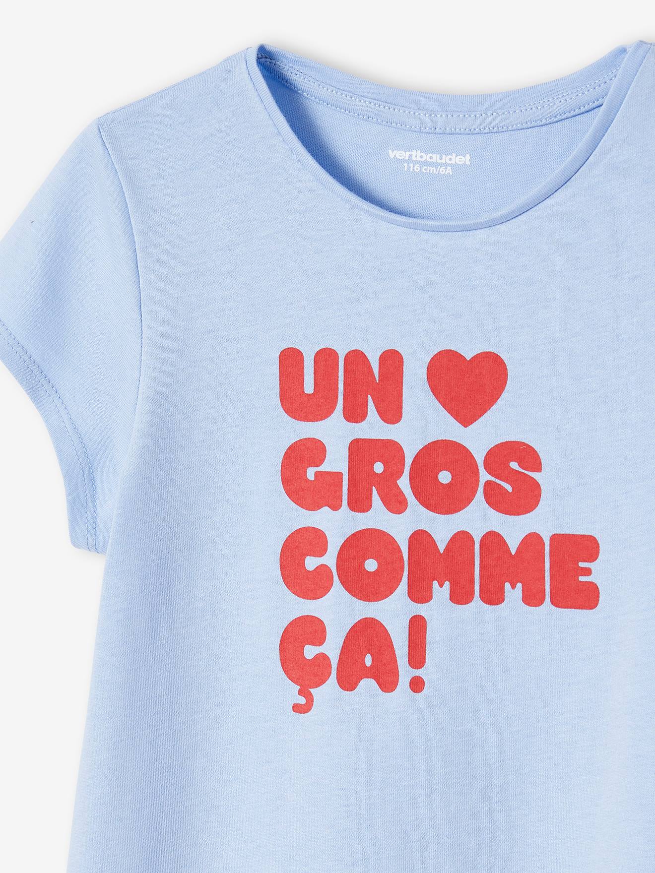 Camiseta com mensagem, para menina, verde pinho