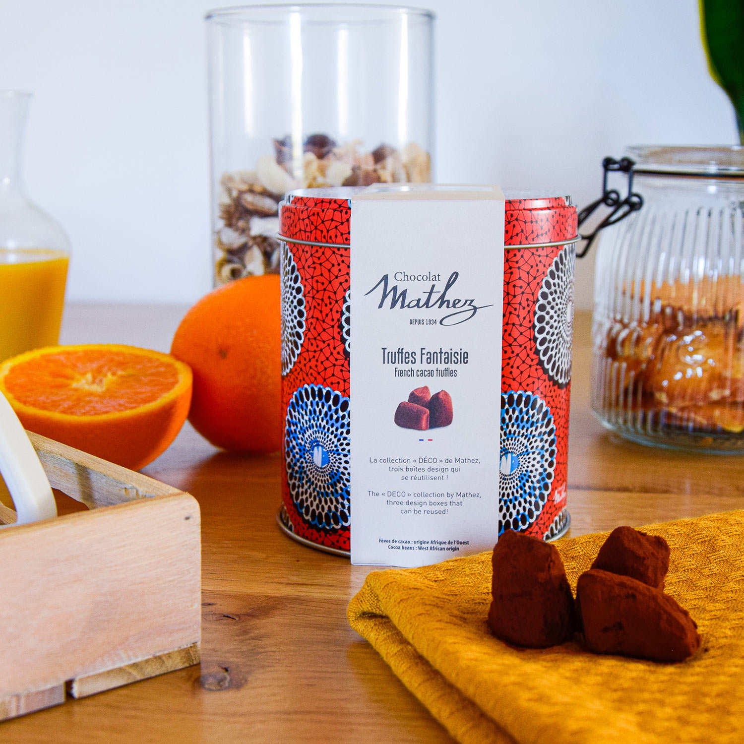 Truffes fantaisie nature - Boîte en métal déco