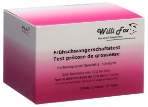 WILLI FOX Frühschwangerschaftstest Urin, 25 Stück