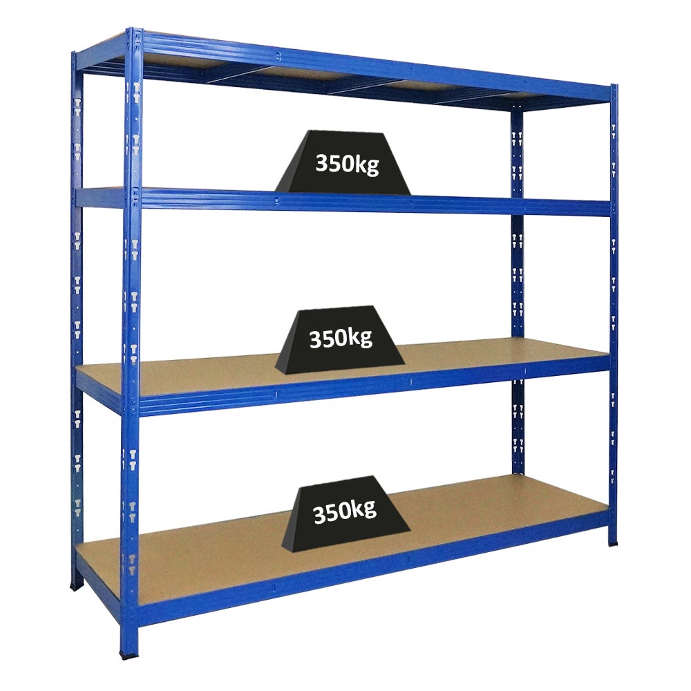 PROREGAL Professionele Heavy-Duty Stellingkast Goliath HxBxD 180 x 200 x 60 cm Plankdraagvermogen 350 kg Blauw