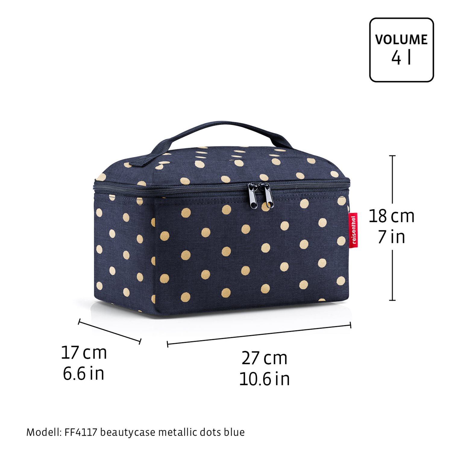 Reisenthel Beautycase Giftset metallic dots blue