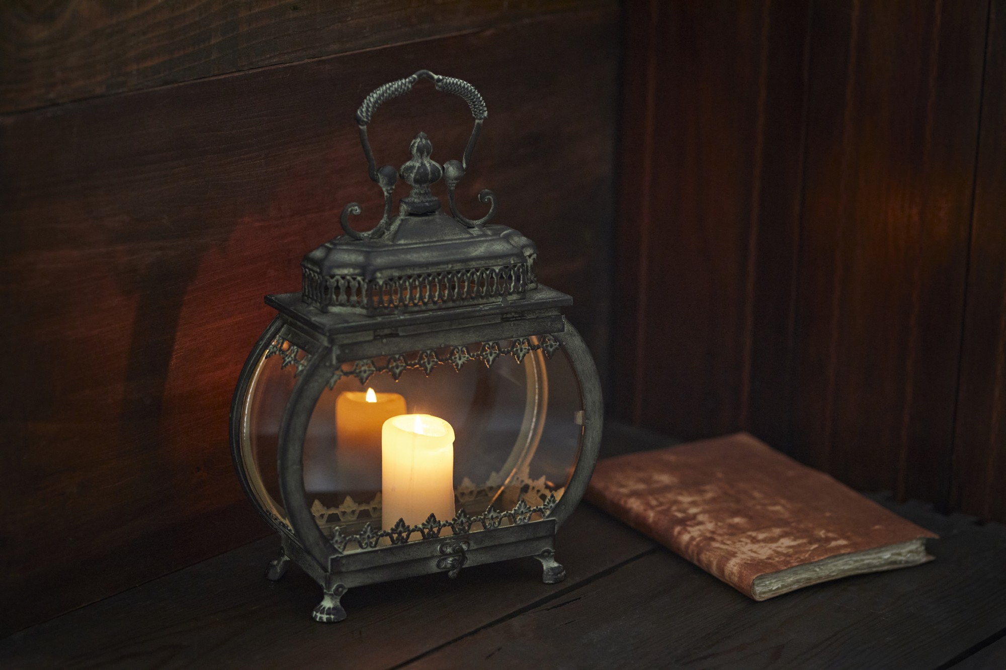 Laterne 'Henriette', aus Metall und Glas, H 30,5 cm, B 24 cm, L 10 cm von fischer's lagerhaus