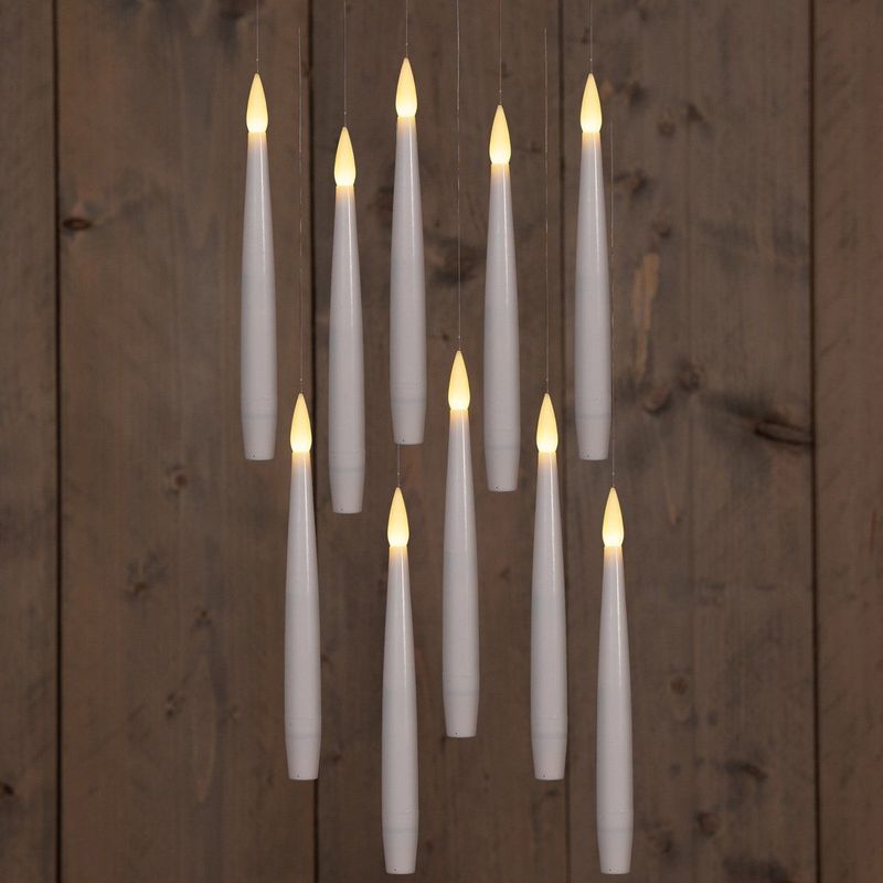 Anna's Collection - LED Zwevende Kaarsen - Wit - Set van 10 - H15cm - Kunststof