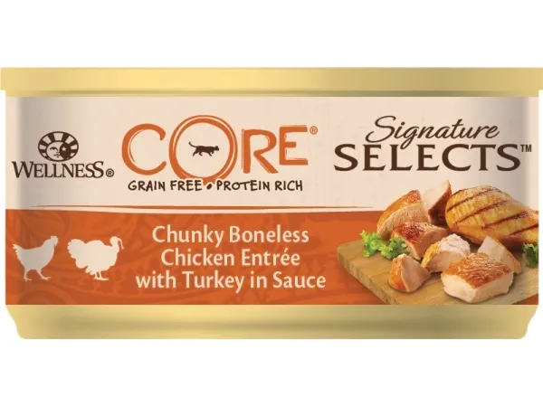 CORE Sig.Selects Chunky Boneless Chicken Entrée w/Turkey 79g - (24 pk/ps)