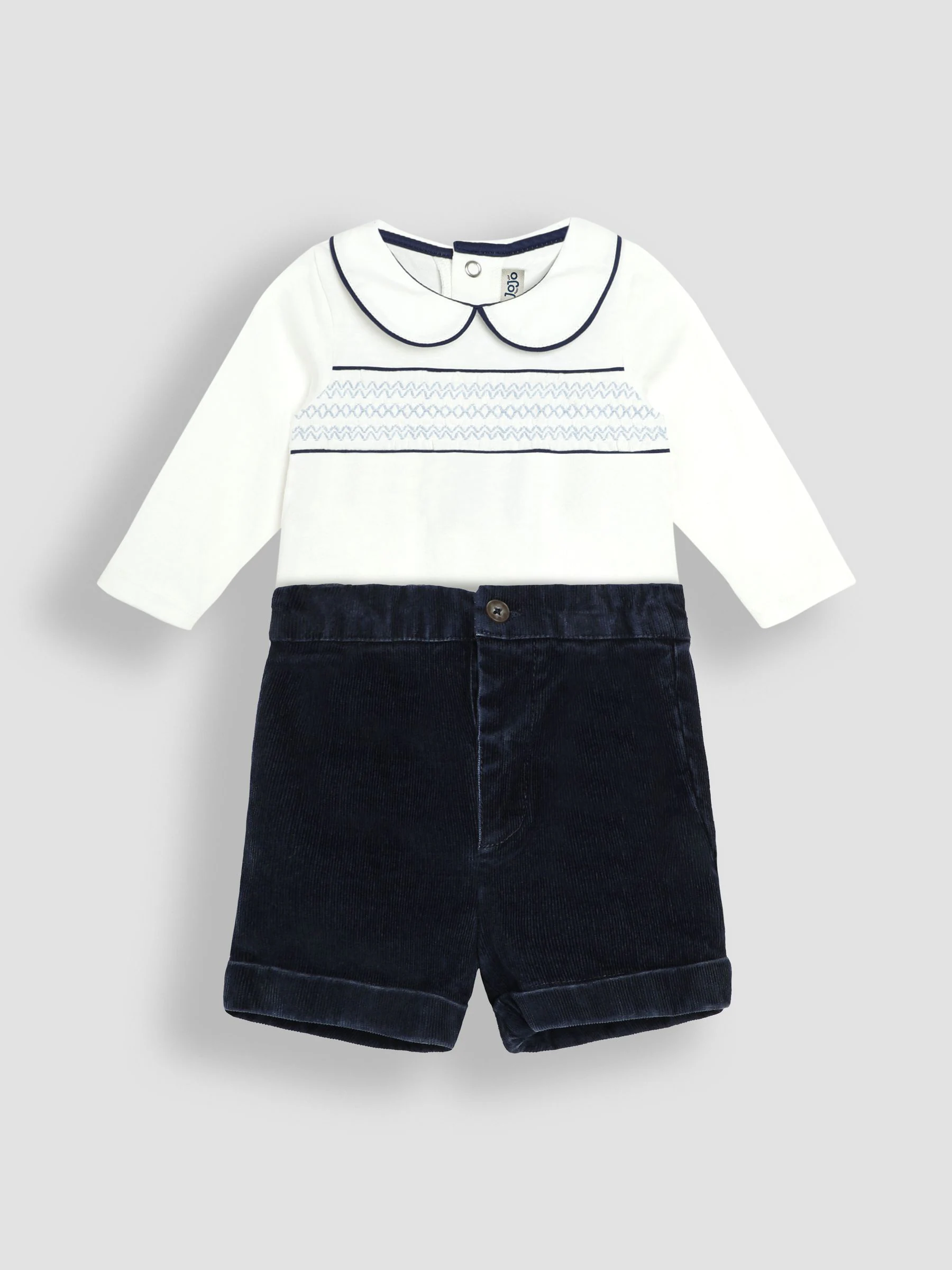 JoJo Maman Bébé Smocked Body And Woven Shorts Set