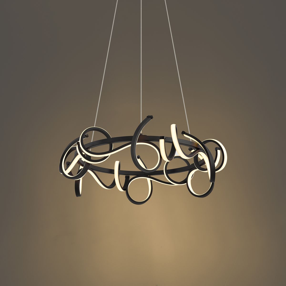 Design hanglamp zwart rond 3-staps dimbaar - Krisscross