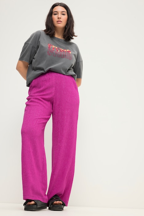 Hose, Wide Legs, Krepp, Elastikbund