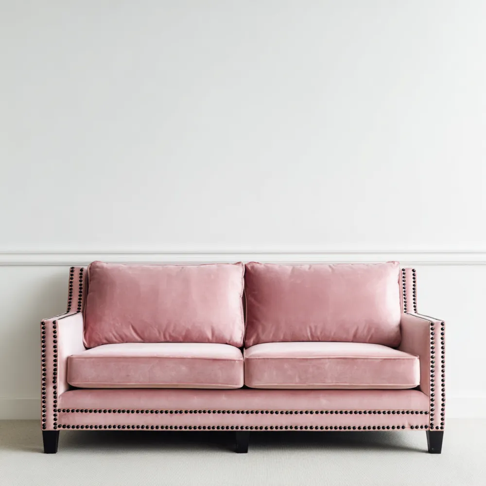 2-Sitzer-Sofa Samtpolster 150x85x75 cm - Rosa - Klassisches Design