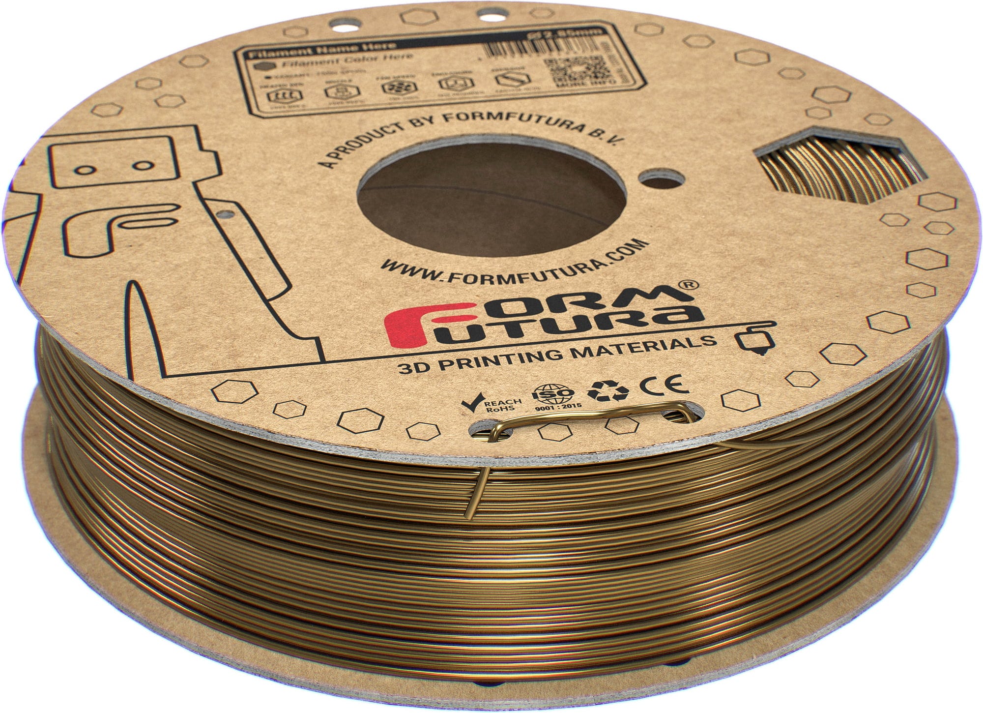 FormFutura  High Gloss PLA Bronze, 1,75 mm / 750 g    Ästhetisches Filament für Modelle ohne sichtbare Schichten