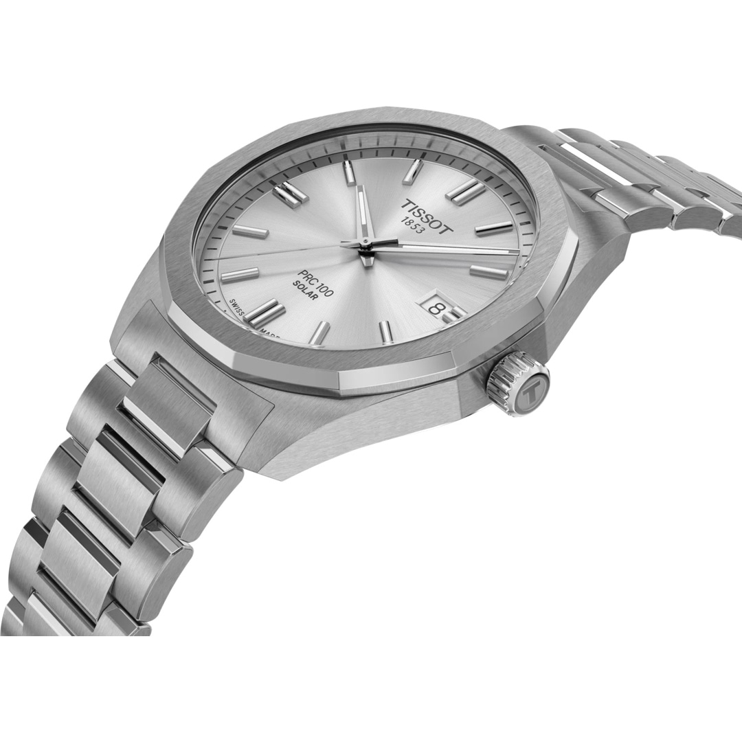 Tissot PRC 100 Solar Quartz 39mm Silbrig