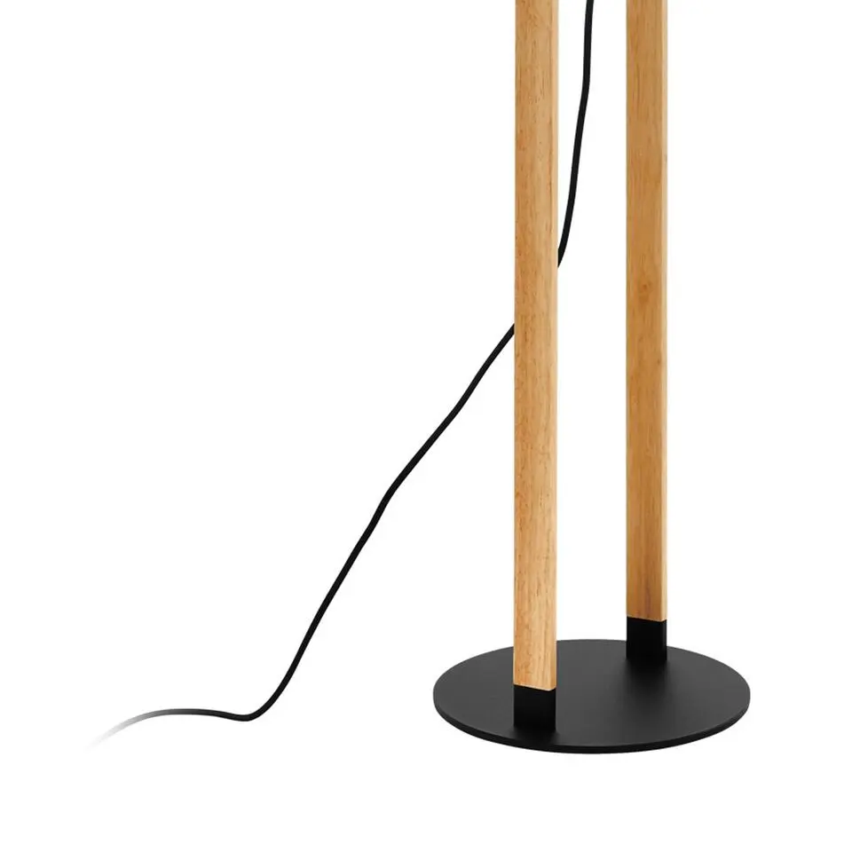 EGLO Hornwood Vloerlamp - E27 - 140 cm - Zwart, Crème/Bruin