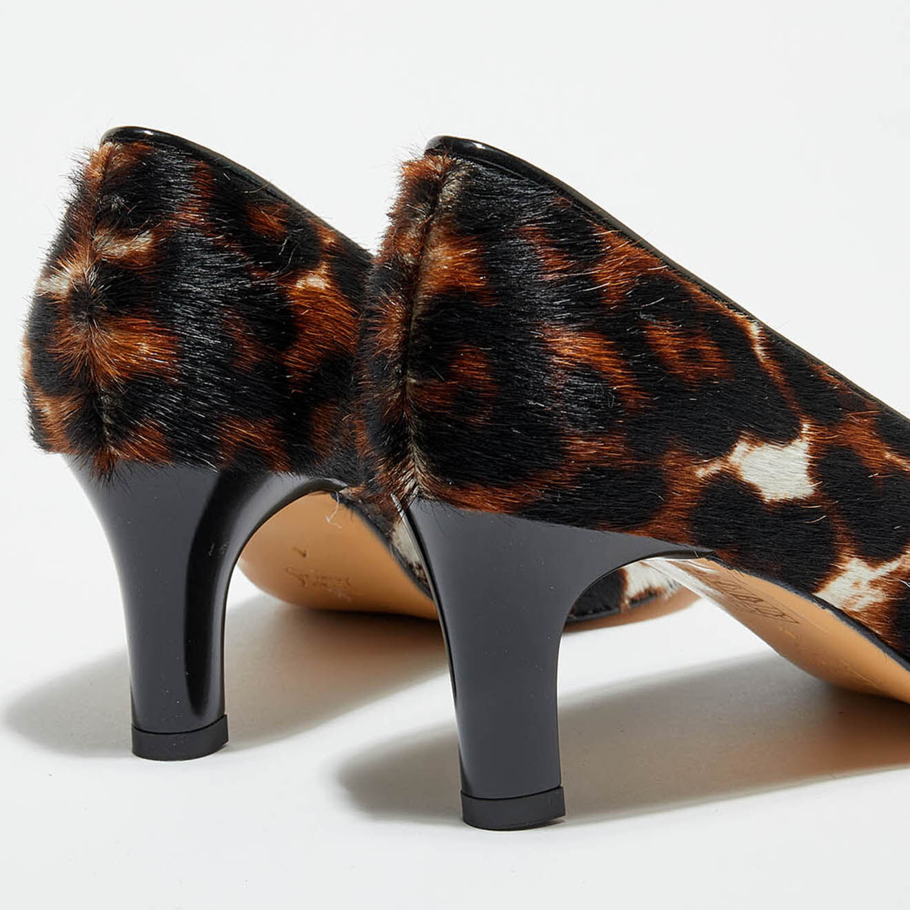 Azurée Cannes Escarpins en Cuir façon poney Olya léopard - Talon 5.5 cm