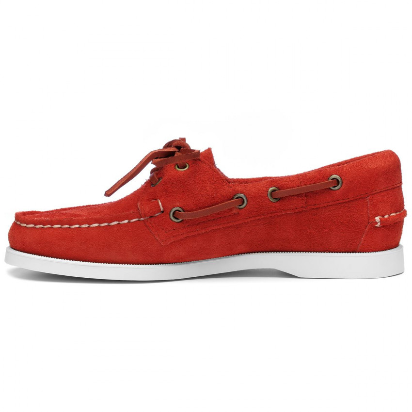 DOCKSIDES PORTLAND FLESH OUT Red-Chaussures bateau pour femme en cuir suede