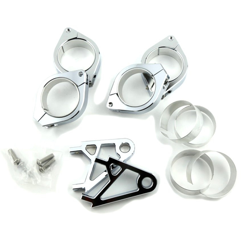 Highsider - Pattes de fixation Phare CNC Alu Court Chrome