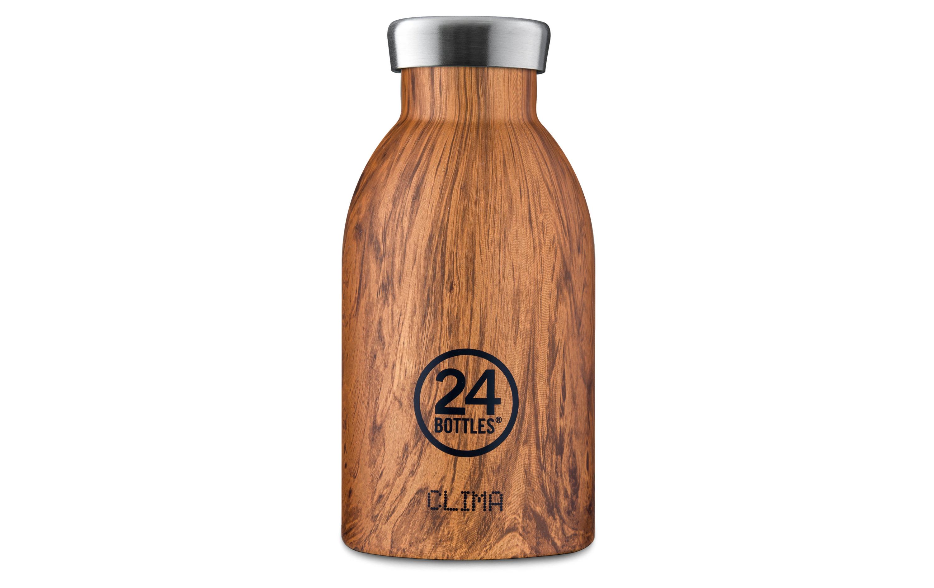 Thermosflasche Clima 330 ml, Sequoia WoodIsolierflasche mit doppelwandiger Edelstahlisolation