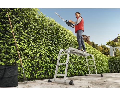 Hailo M60 knik-/universele ladder, aluminium, 4 x 3 sporten, werkhoogte 4,35 m
