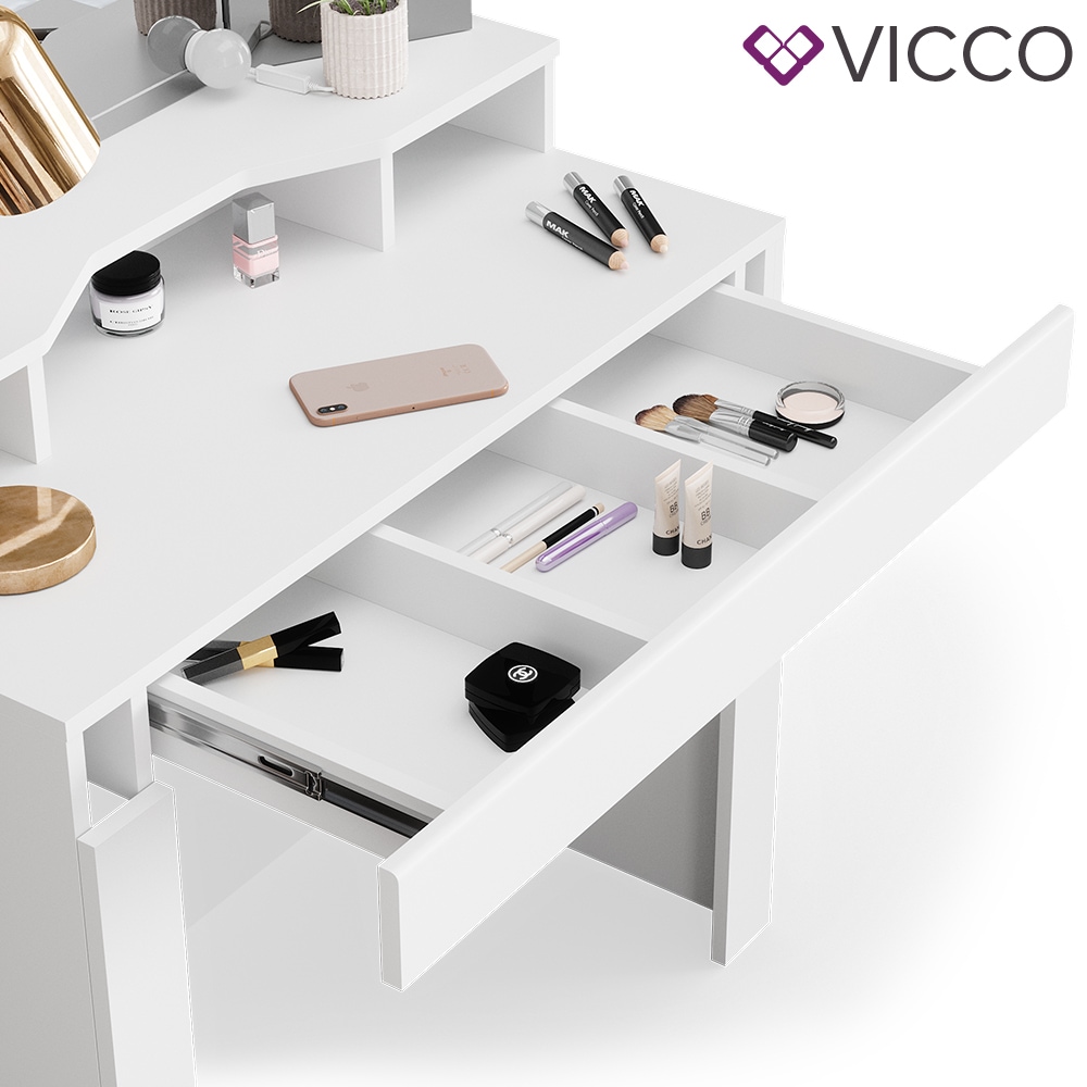 Vicco Schminktisch Nora weiß Spiegel Sitzbank Frisiertisch Frisierkommode Bank