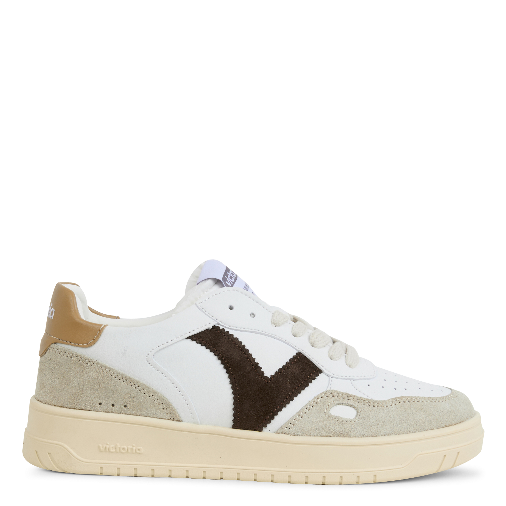 Baskets à plateforme en cuir velours | Beige