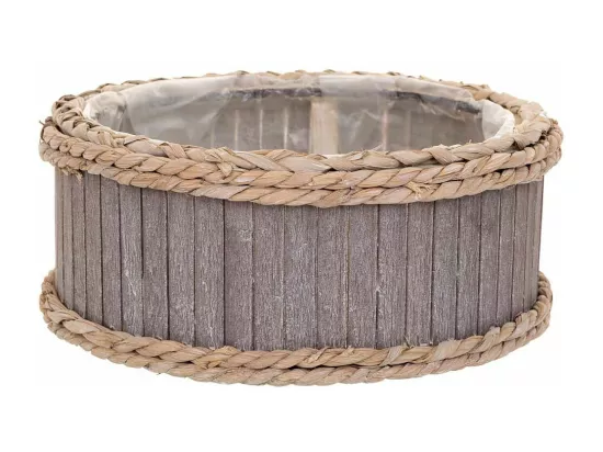 Ensemble de 3 paniers ovales en bois gris