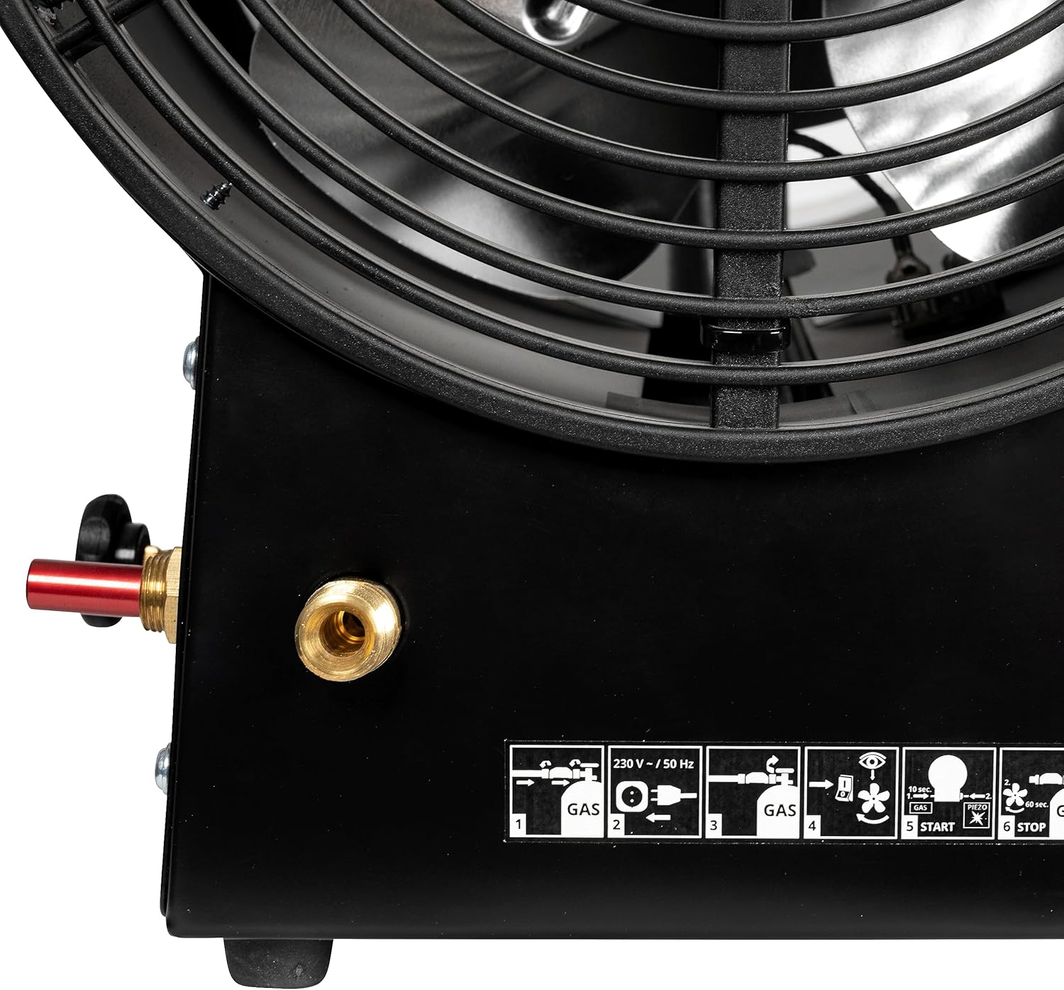 Güde Gasheizgebläse GGH 30 R (220-240 V, 18000-30000 W Heizleistung, 1000 m³/h Gebläseleistung, stufenlose Heizregelung (15477-25795 kcal/h), Piezozündung, 700mbar Druckminderer, 1,5 m Gasschlauch)
